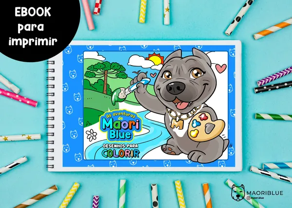 E-book As Aventuras de Maori Blue - Volume 1 - Desenhos para Colorir